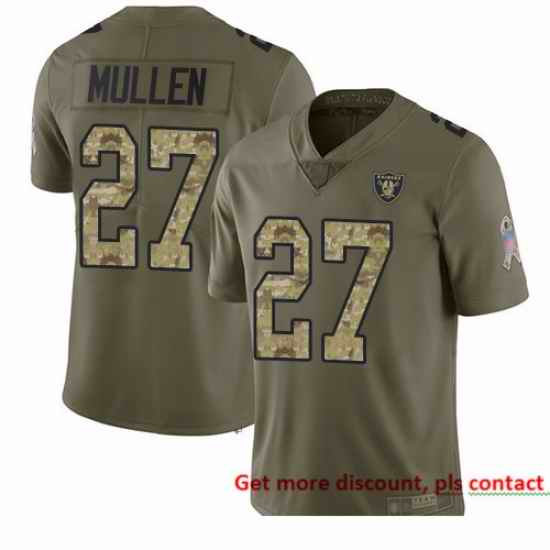 Raiders 27 Trayvon Mullen Olive Camo Men Stitched Football Limited 2017 Salute To Service Jersey